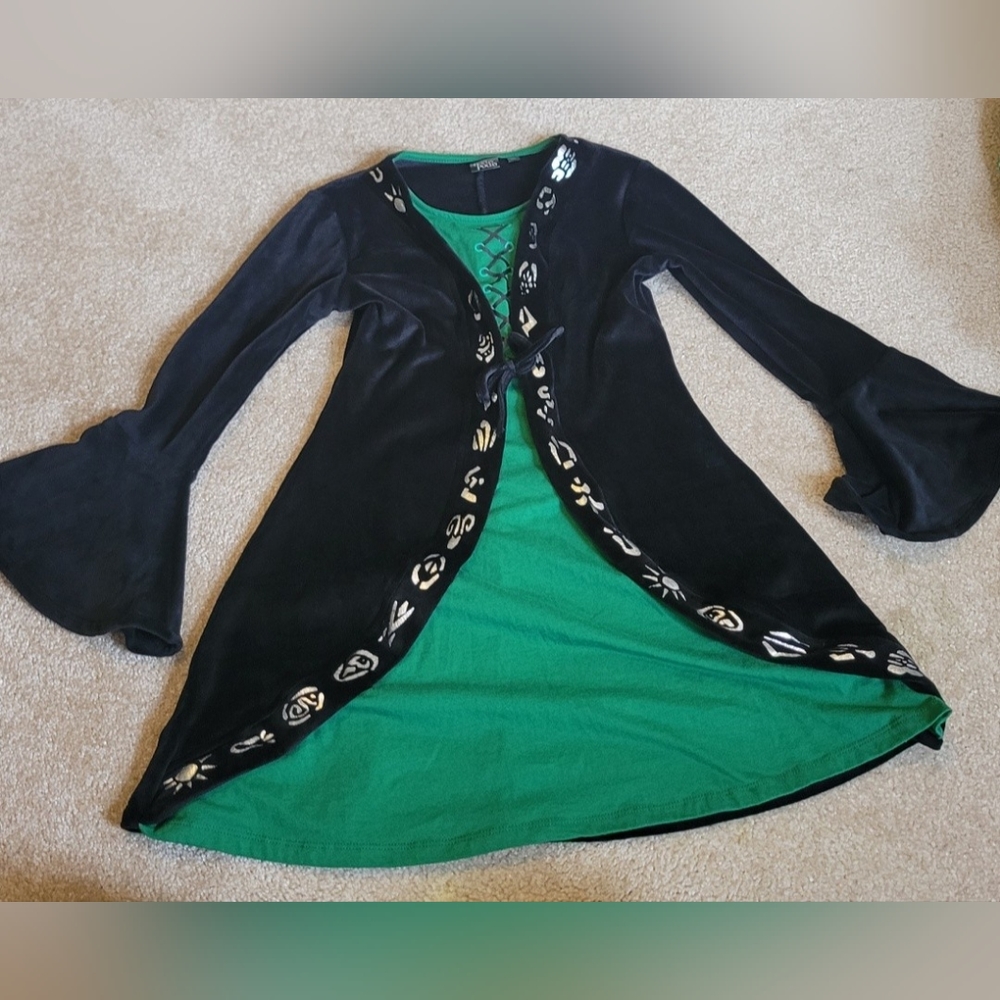 Disney Hocus Pocus Winnifred Sanderson Costume Black Velvet Dress Girls large